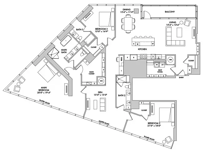 AMLI Fountain Place Rise Apartments Dallas FloorPlan 28