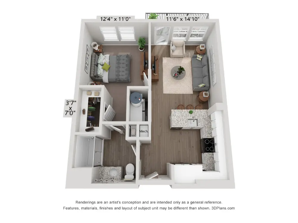 Amberlin at The Station Rise Apartments Floorplan 1