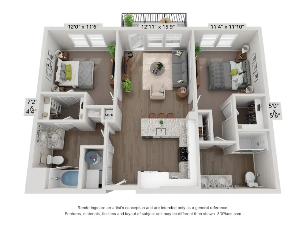Amberlin at The Station Rise Apartments Floorplan 6