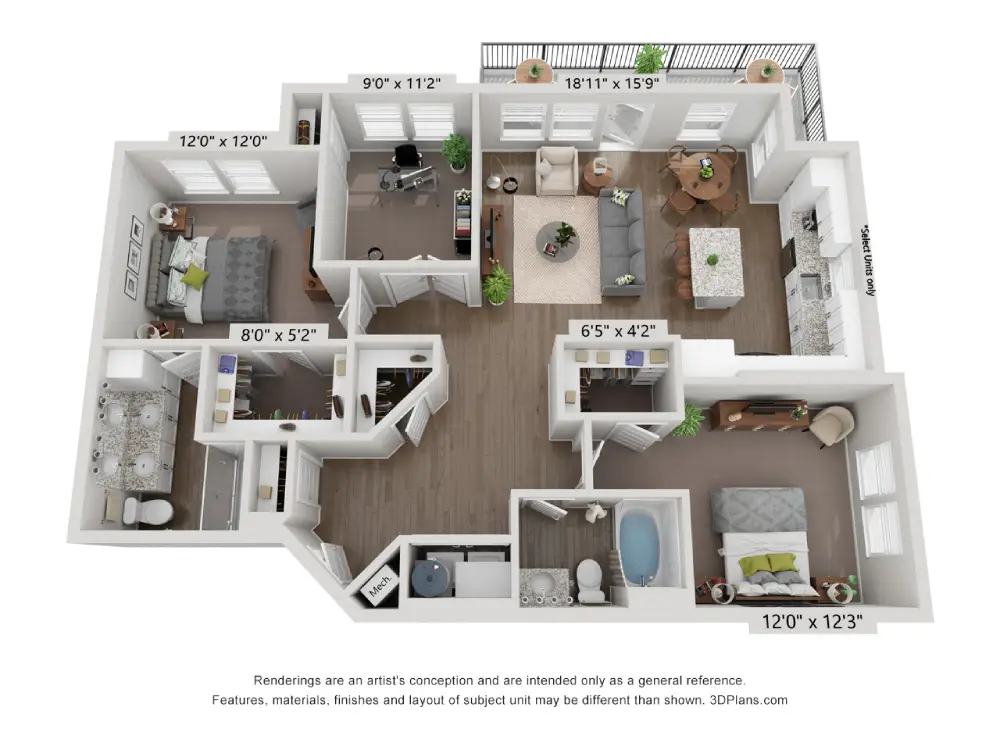Amberlin at The Station Rise Apartments Floorplan 9