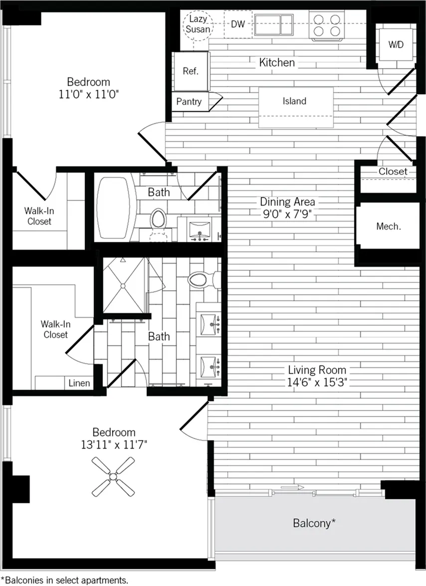 Ardan West Village Rise apartments Dallas Floor plan 14