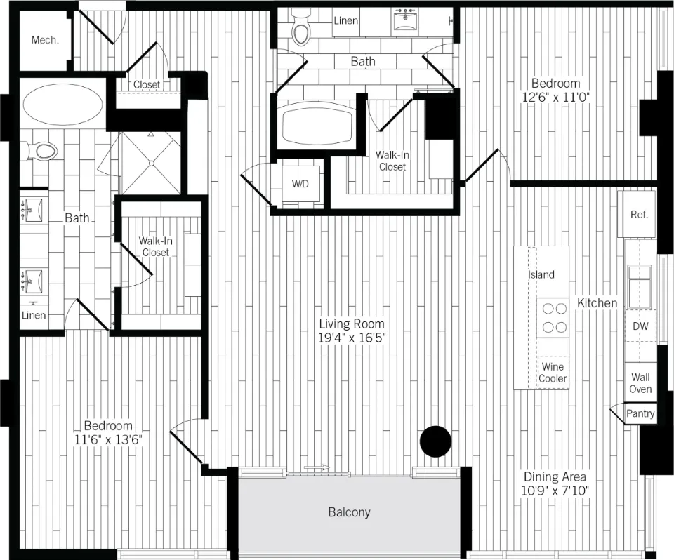 Ardan West Village Rise apartments Dallas Floor plan 15