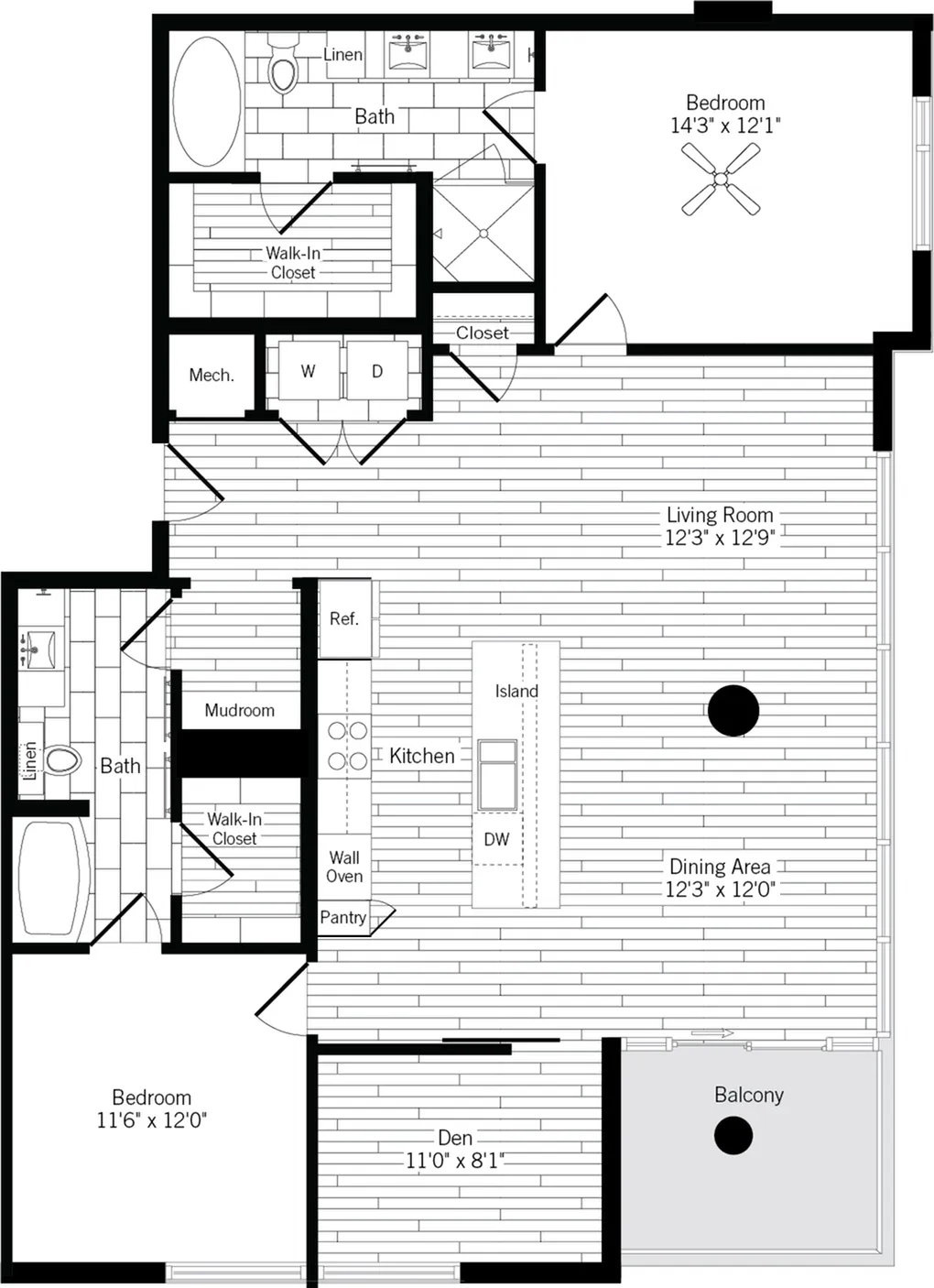 Ardan West Village Rise apartments Dallas Floor plan 16