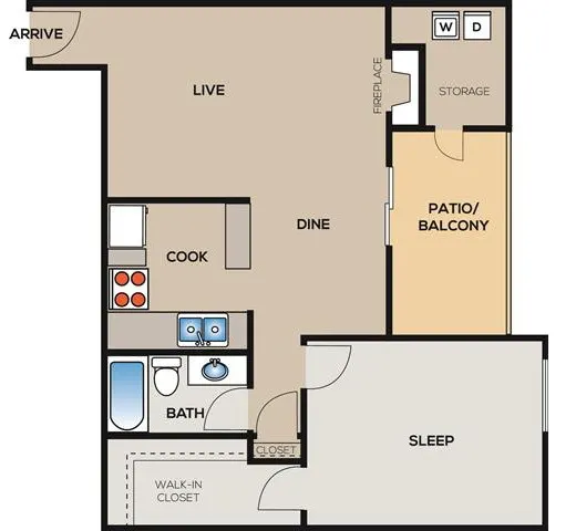 Arden Westchase Rise apartments Houston Floor plan 4