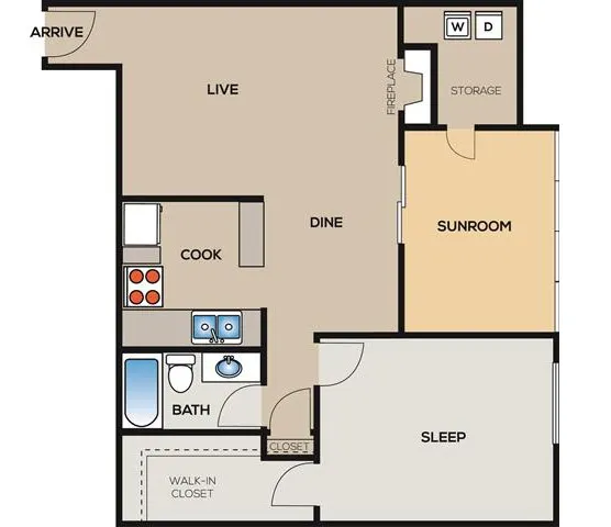Arden Westchase Rise apartments Houston Floor plan 5