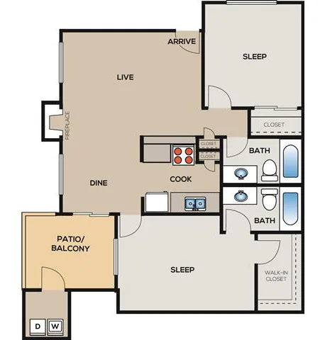 Arden Westchase Rise apartments Houston Floor plan 7