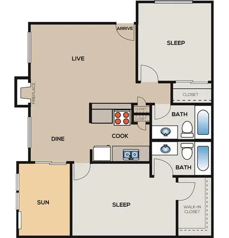Arden Westchase Rise apartments Houston Floor plan 8