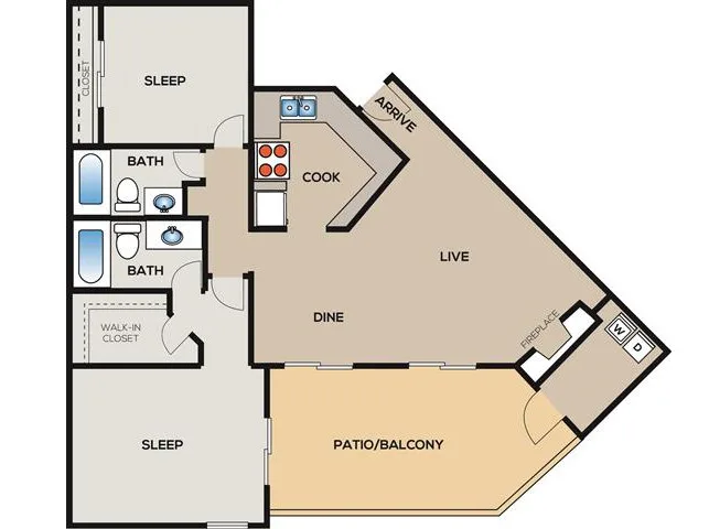 Arden Westchase Rise apartments Houston Floor plan 9