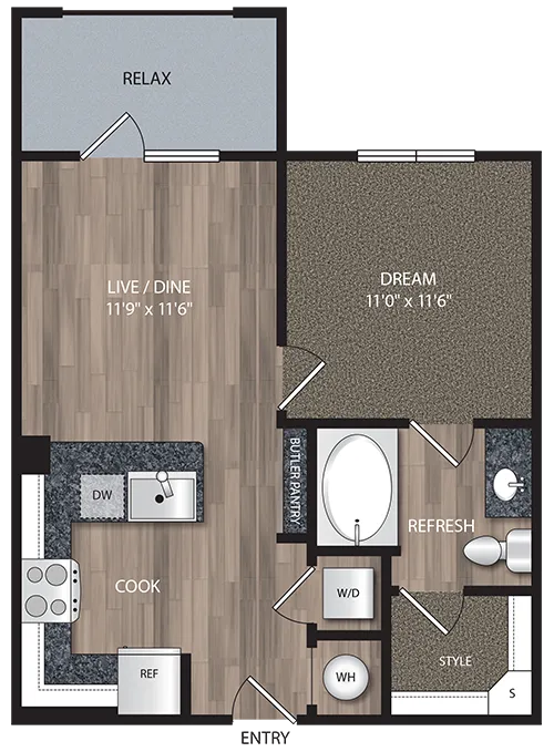 Artisan Village Rise apartments Dallas Floor plan 1