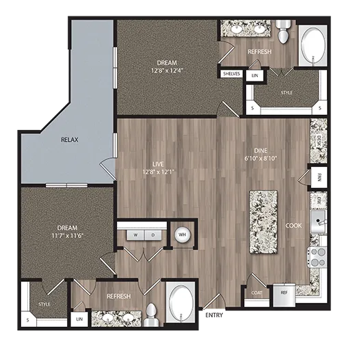 Artisan Village Rise apartments Dallas Floor plan 12