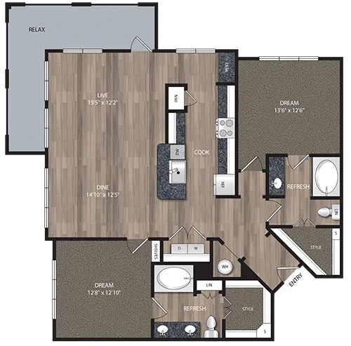Artisan Village Rise apartments Dallas Floor plan 13