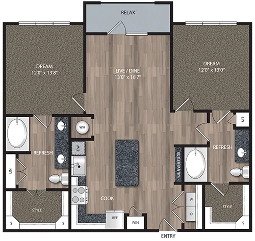 Artisan Village Rise apartments Dallas Floor plan 9