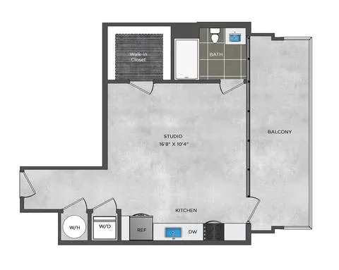 Atelier Rise apartments Dallas Floor plan 1