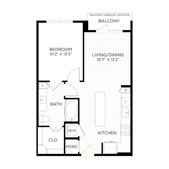Aura Crown Centre Rise apartments Dallas Floor plan 1