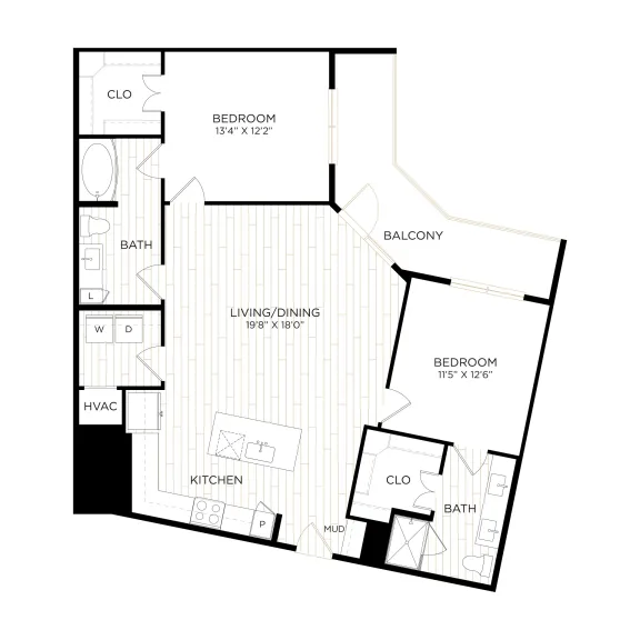Aura Crown Centre Rise apartments Dallas Floor plan 19