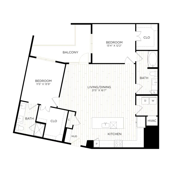 Aura Crown Centre Rise apartments Dallas Floor plan 20