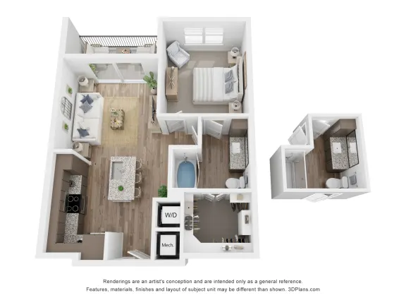 Aurora Watson Branch Rise apartments Dallas Floor plan 1