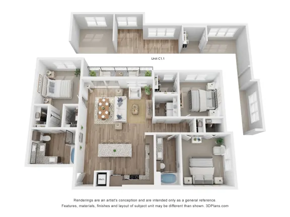 Aurora Watson Branch Rise apartments Dallas Floor plan 14