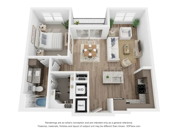 Aurora Watson Branch Rise apartments Dallas Floor plan 5