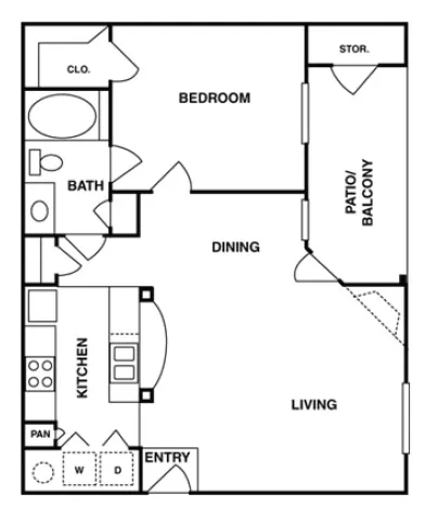 Aventura 1414 Rise apartments Houston Floor plan 1