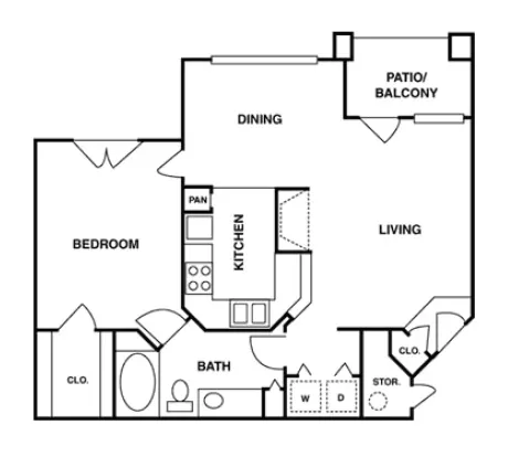 Aventura 1414 Rise apartments Houston Floor plan 2