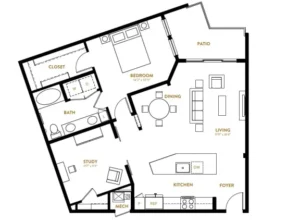 Berkshire Pullman Rise apartments Dallas Floor plan 11