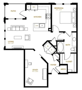 Berkshire Pullman Rise apartments Dallas Floor plan 12