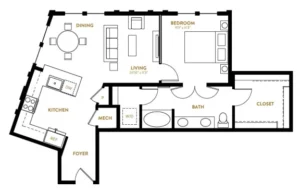 Berkshire Pullman Rise apartments Dallas Floor plan 13