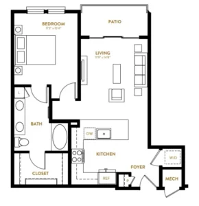 Berkshire Pullman Rise apartments Dallas Floor plan 15