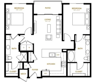 Berkshire Pullman Rise apartments Dallas Floor plan 17