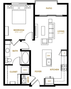 Berkshire Pullman Rise apartments Dallas Floor plan 2