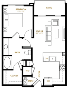 Berkshire Pullman Rise apartments Dallas Floor plan 4