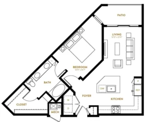 Berkshire Pullman Rise apartments Dallas Floor plan 7