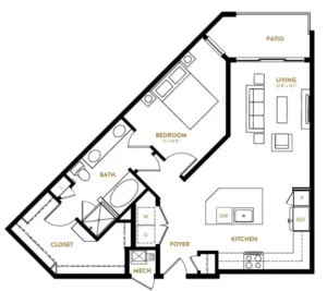 Berkshire Pullman Rise apartments Dallas Floor plan 8