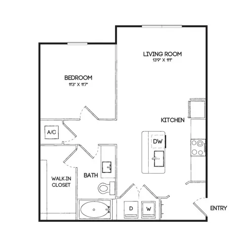 Birchway Hudson Oaks Rise apartments Dallas Floor plan 1