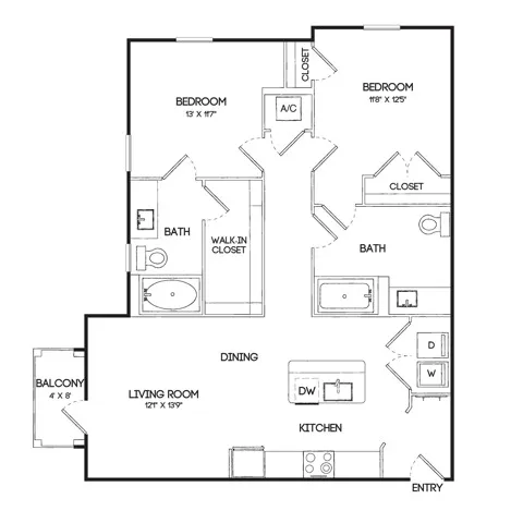 Birchway Hudson Oaks Rise apartments Dallas Floor plan 7