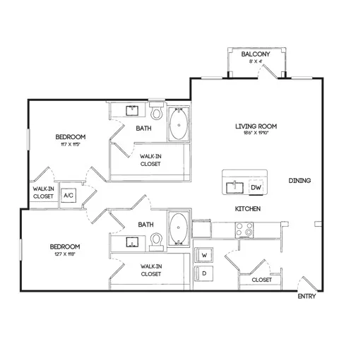 Birchway Hudson Oaks Rise apartments Dallas Floor plan 9