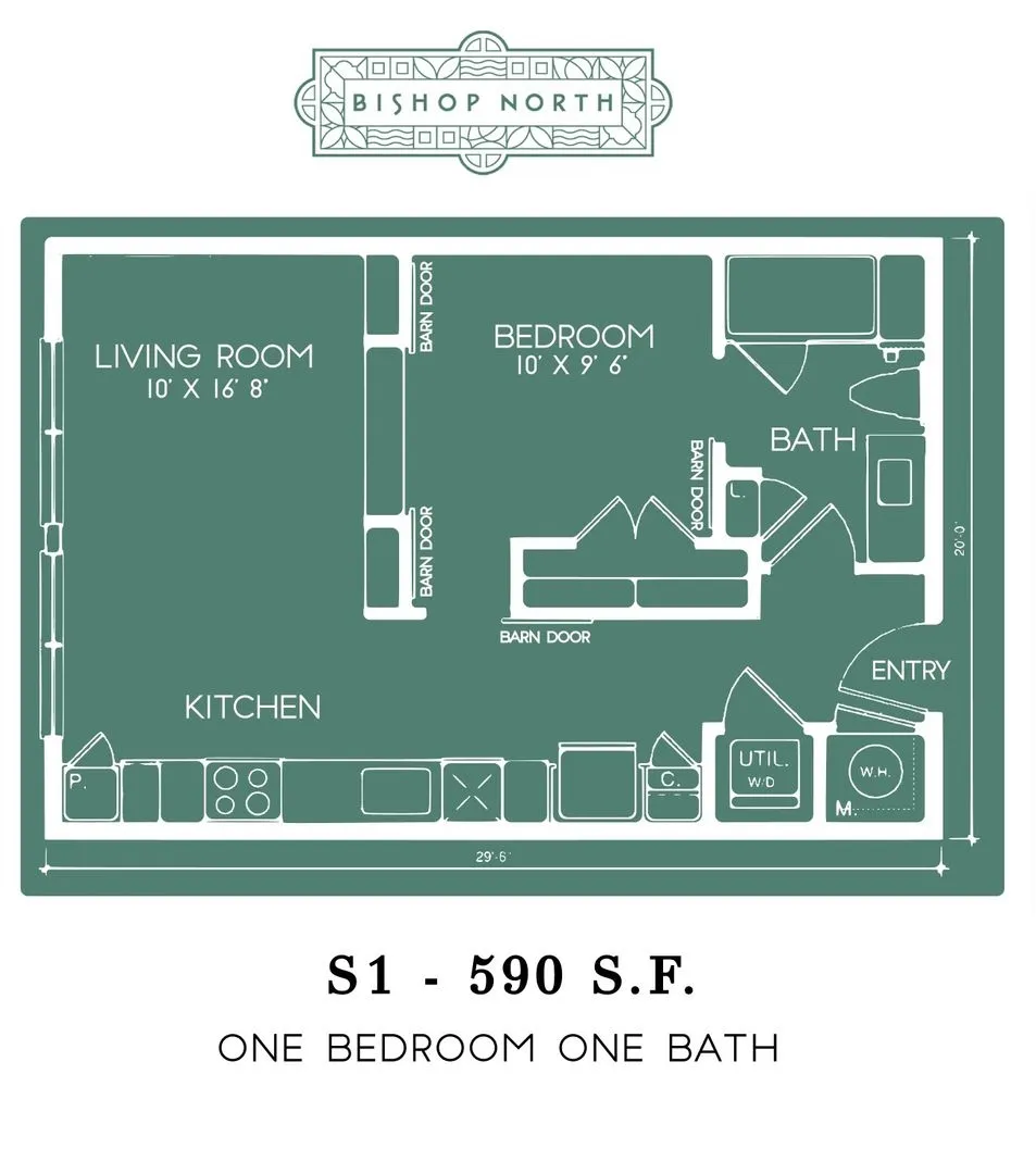 Bishop North Rise apartments Dallas Floor plan 2