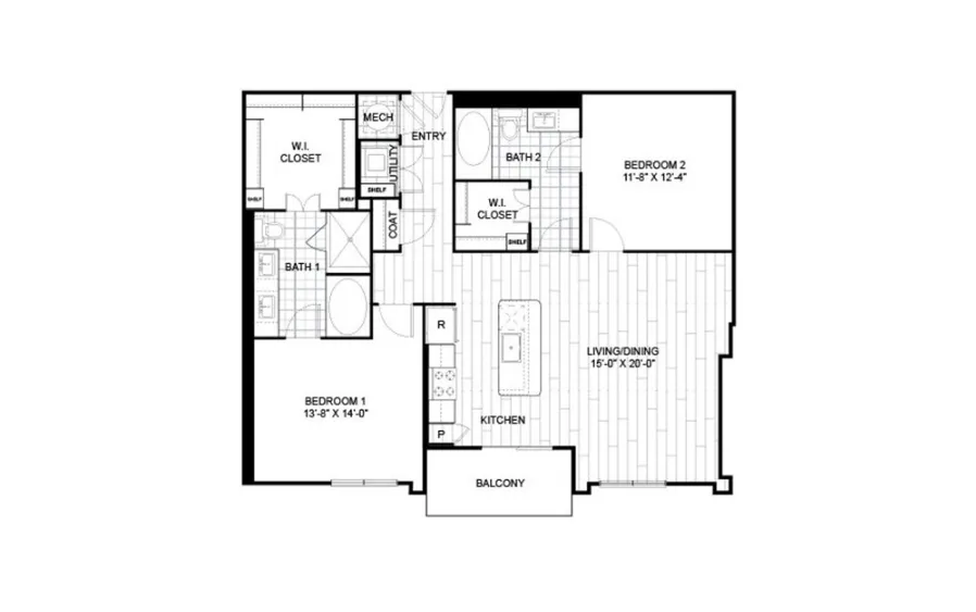 Brady Rise apartments Dallas Floor plan 8
