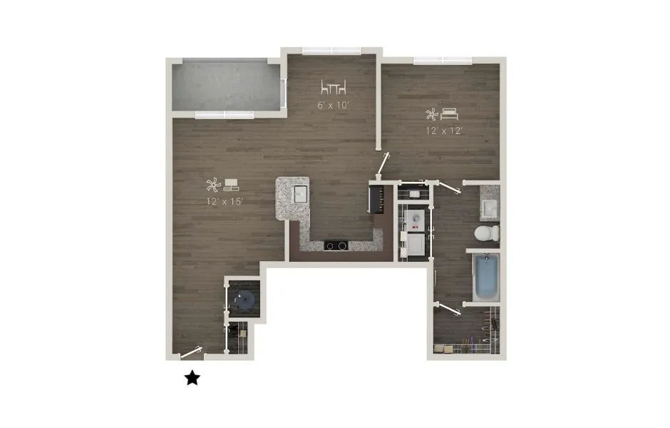 Brea Frisco Rise apartments Dallas Floor plan 3