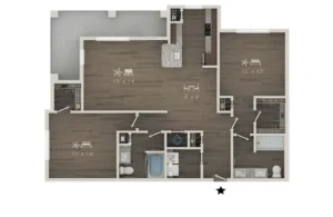 Brea Frisco Rise apartments Dallas Floor plan 9