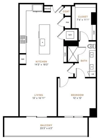 Carlisle and Vine Rise apartments Dallas Floor plan 10