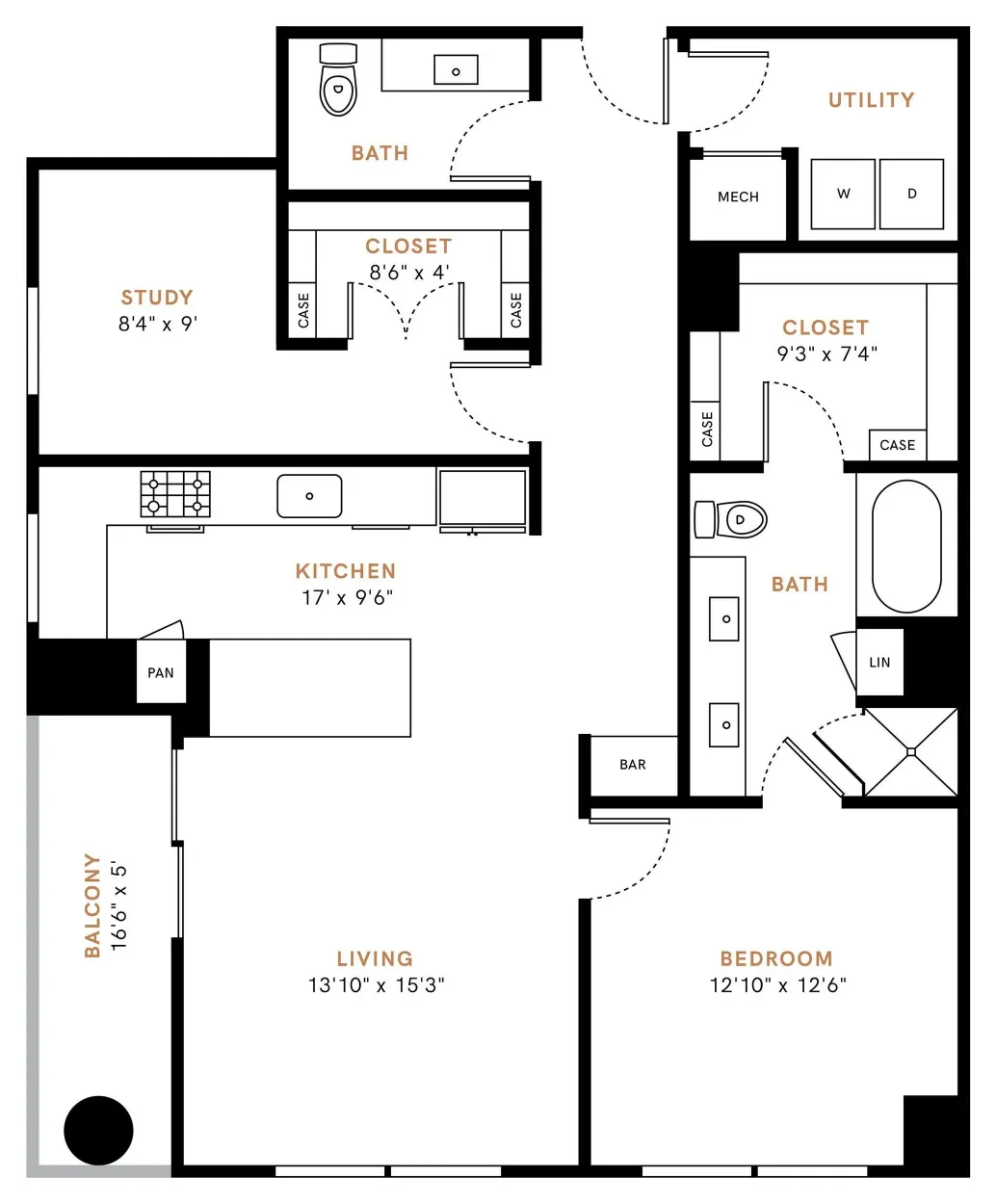 Carlisle and Vine Rise apartments Dallas Floor plan 12
