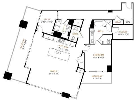 Carlisle and Vine Rise apartments Dallas Floor plan 15