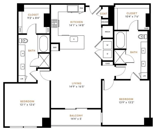 Carlisle and Vine Rise apartments Dallas Floor plan 19