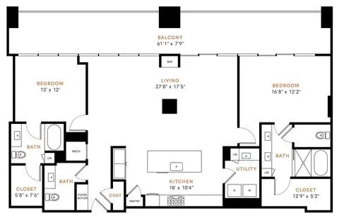 Carlisle and Vine Rise apartments Dallas Floor plan 25