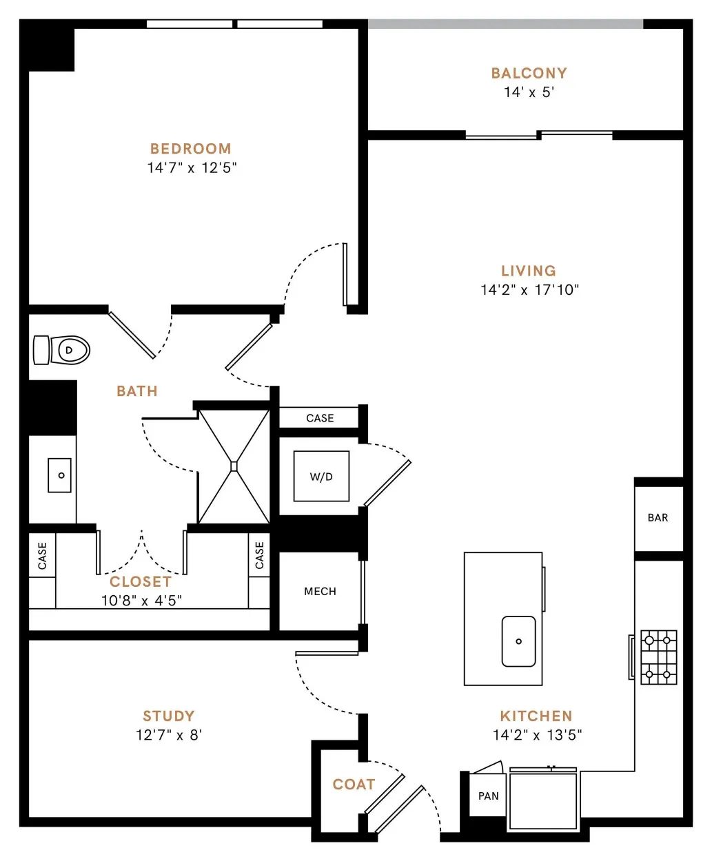 Carlisle and Vine Rise apartments Dallas Floor plan 4