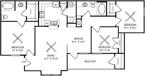 Clearpoint Crossing Residences Rise Apartments Houston FloorPlan 4