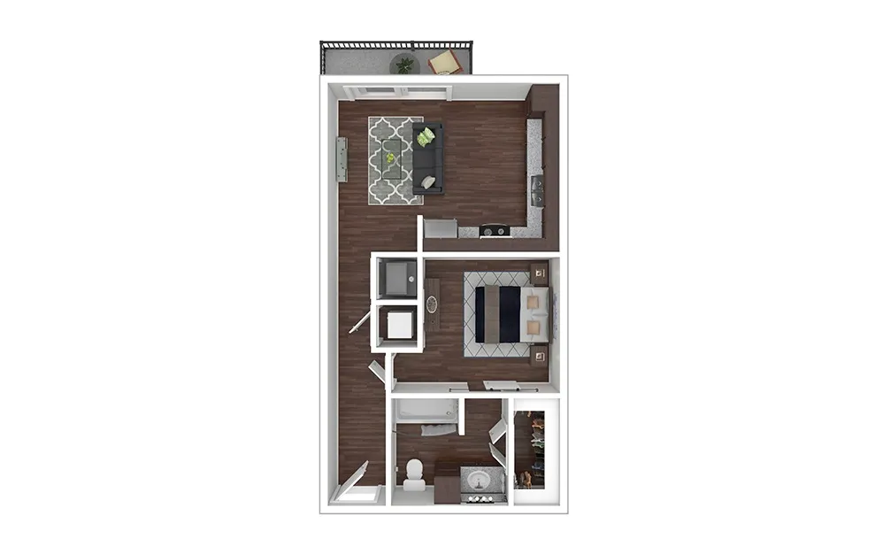 Cortland M-Line Rise apartments Dallas Floor plan 1