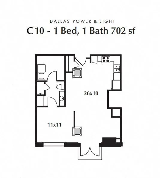 Dallas Power & Light Buildings Rise apartments Dallas Floor plan 9